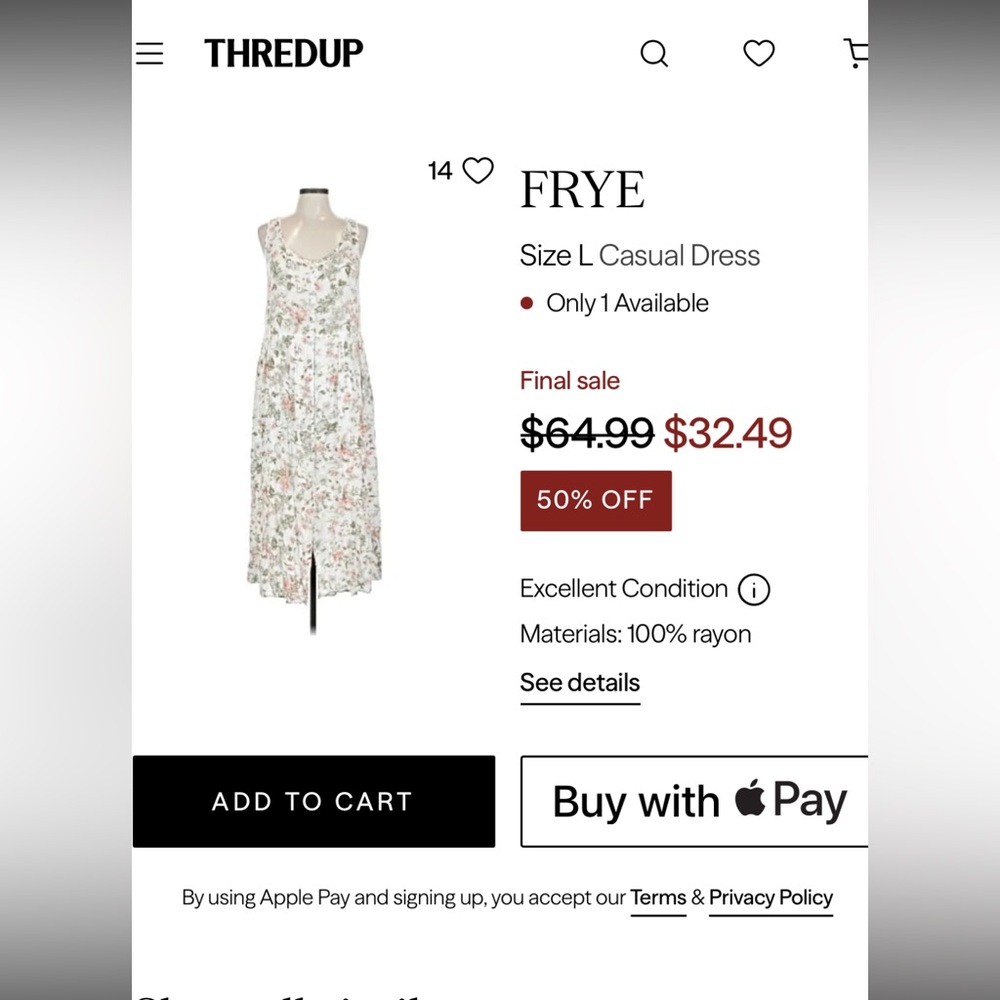 FRYE White and Green Floral Midi Dress